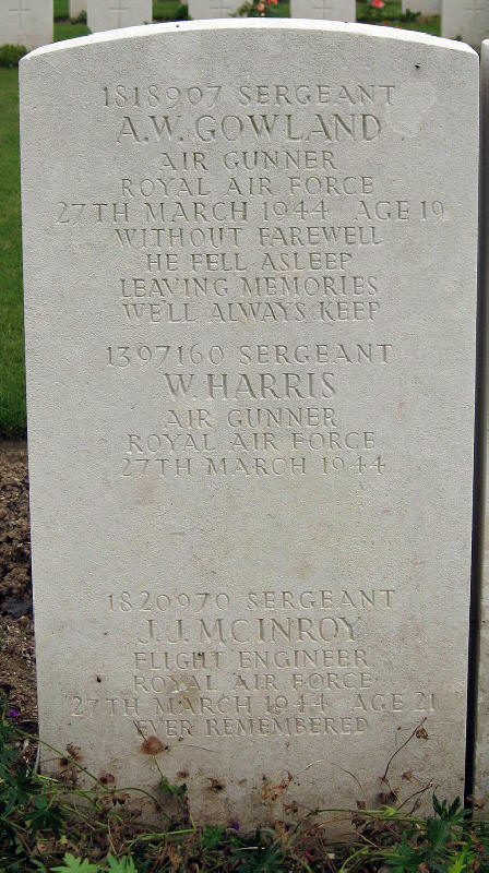 Sgt Warrington Harris<br/><br /><br />died March 27th, 1944